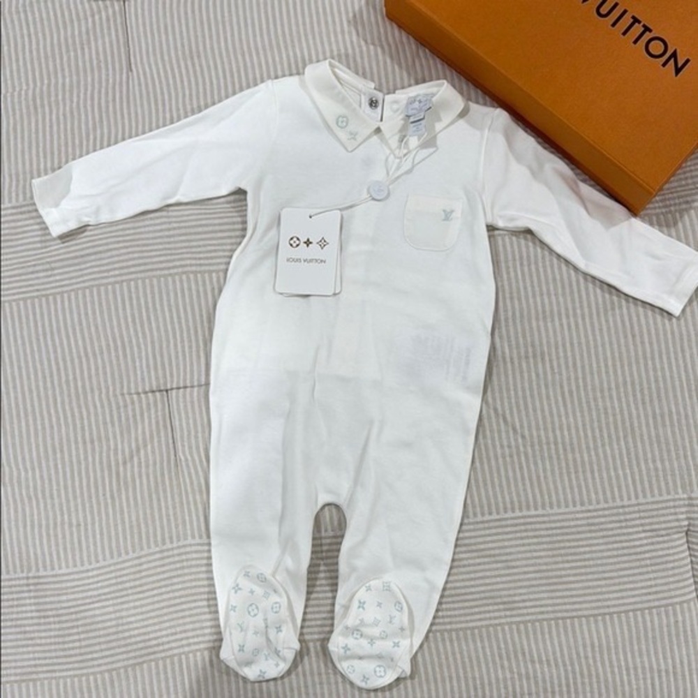 Louis Vuitton Cream Baby Footie